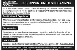 NRSP Micro Finance Bank Jobs in Bahawalpur